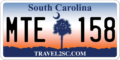 SC license plate MTE158