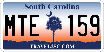 SC license plate MTE159