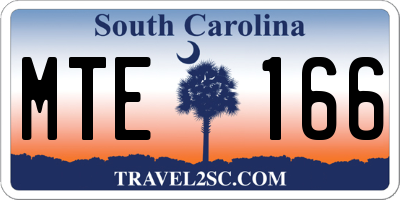 SC license plate MTE166