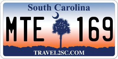 SC license plate MTE169