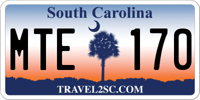 SC license plate MTE170