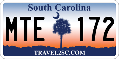 SC license plate MTE172