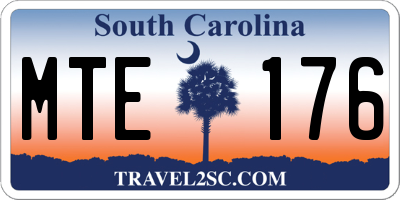 SC license plate MTE176