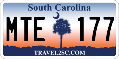 SC license plate MTE177