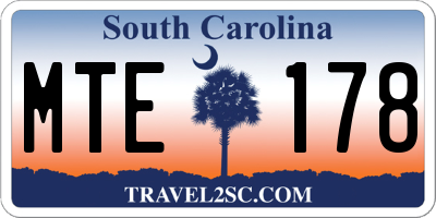 SC license plate MTE178
