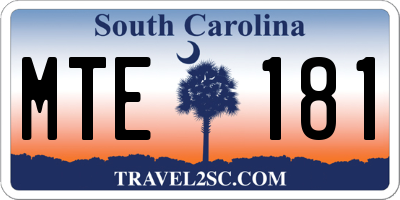 SC license plate MTE181