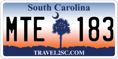 SC license plate MTE183