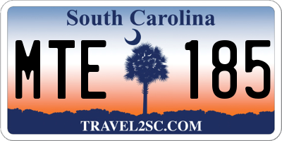 SC license plate MTE185