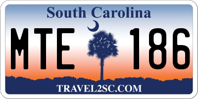 SC license plate MTE186