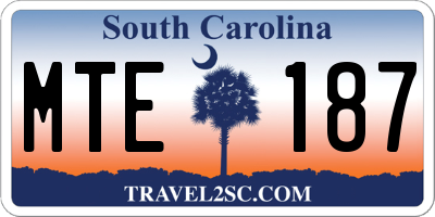 SC license plate MTE187