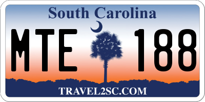 SC license plate MTE188