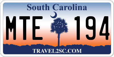 SC license plate MTE194