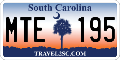 SC license plate MTE195