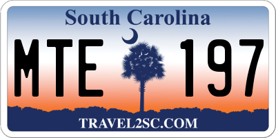 SC license plate MTE197