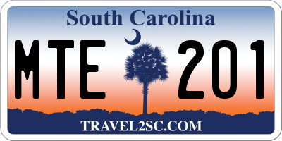 SC license plate MTE201