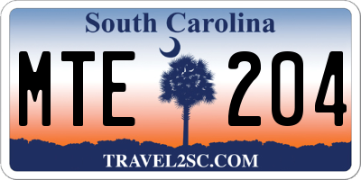 SC license plate MTE204