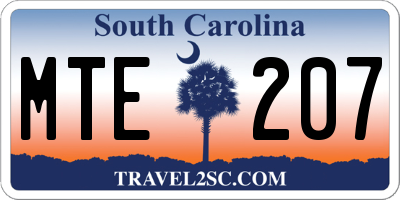 SC license plate MTE207