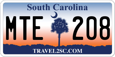 SC license plate MTE208