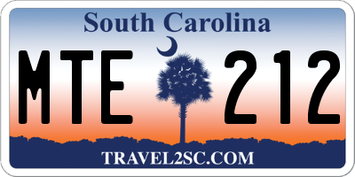 SC license plate MTE212
