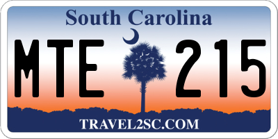 SC license plate MTE215
