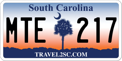 SC license plate MTE217