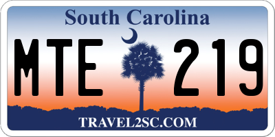 SC license plate MTE219