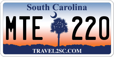 SC license plate MTE220