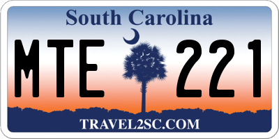SC license plate MTE221