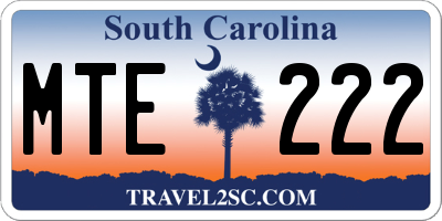 SC license plate MTE222