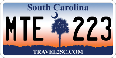 SC license plate MTE223