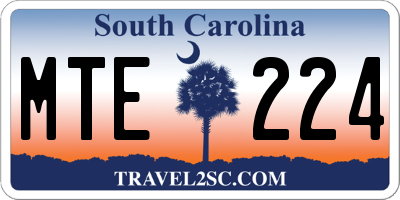 SC license plate MTE224