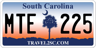 SC license plate MTE225