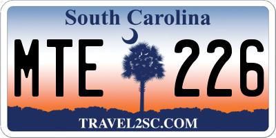 SC license plate MTE226
