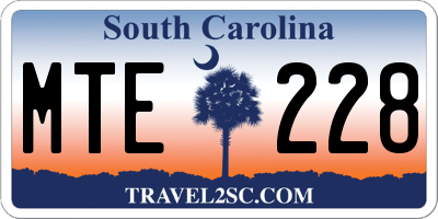SC license plate MTE228