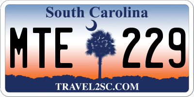 SC license plate MTE229