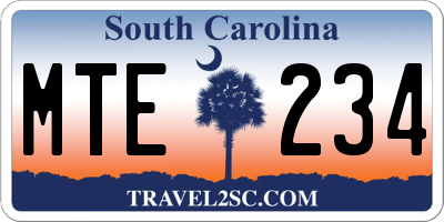 SC license plate MTE234