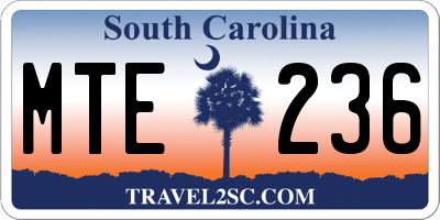 SC license plate MTE236