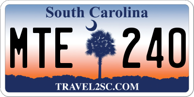 SC license plate MTE240