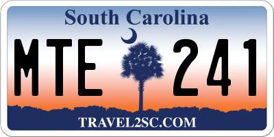 SC license plate MTE241