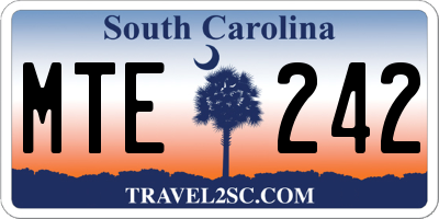 SC license plate MTE242