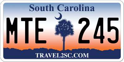 SC license plate MTE245