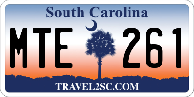 SC license plate MTE261