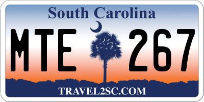 SC license plate MTE267