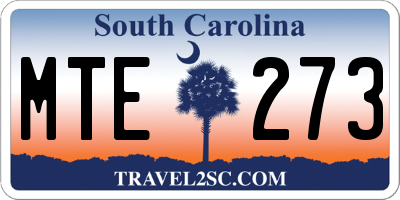 SC license plate MTE273