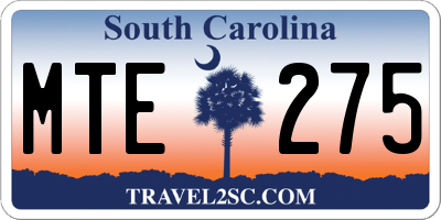 SC license plate MTE275