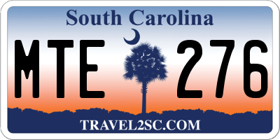 SC license plate MTE276