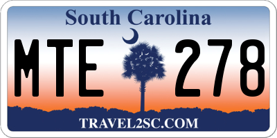 SC license plate MTE278