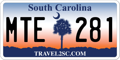 SC license plate MTE281