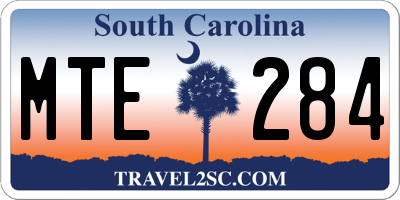 SC license plate MTE284