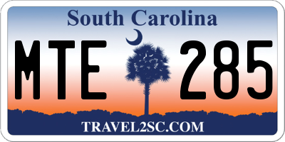 SC license plate MTE285